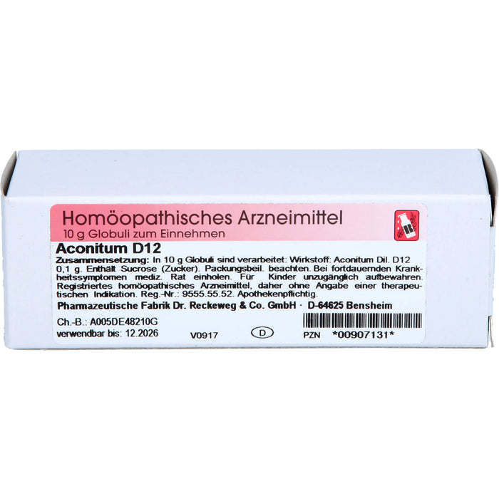 Dr. Reckeweg Aconitum D12 Globuli, 10 g Globuli