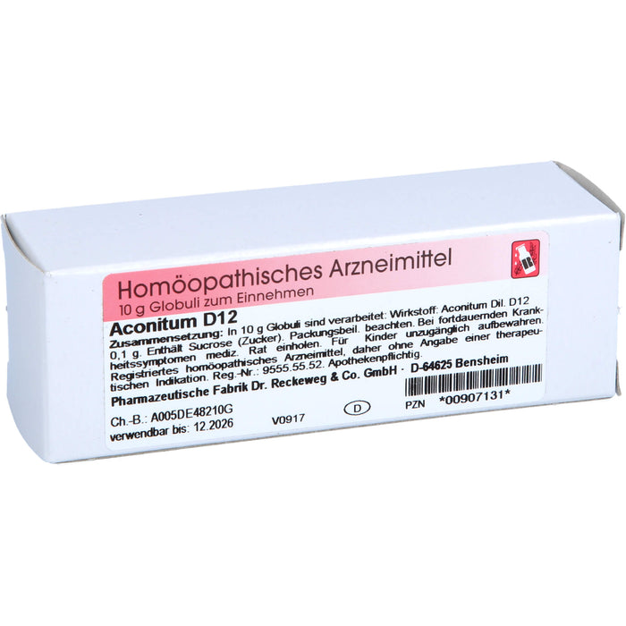 Dr. Reckeweg Aconitum D12 Globuli, 10 g Globuli