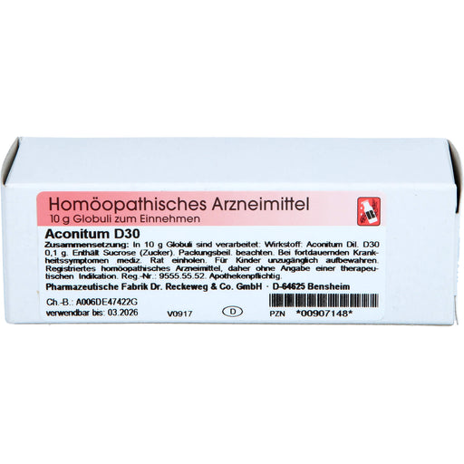 Aconitum D30 Reckeweg Glob., 10 g GLO