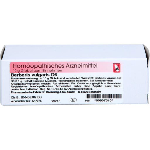 Berberis vulgaris D6 Reckeweg Glob., 10 g GLO