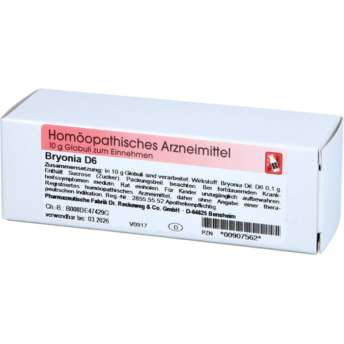 Dr. Reckeweg Bryonia D6 Globuli, 10 g Globuli