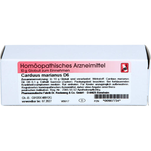 Dr. Reckeweg Carduus marianus D6 Globuli, 10 g Globuli