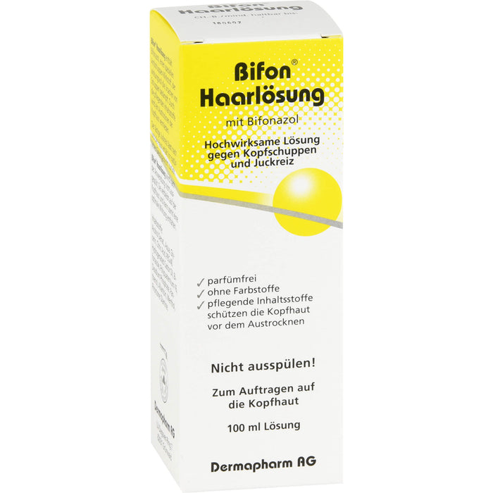 Bifon Haarlösung mit Bifonazol gegen Kopfschuppen und Juckreiz, 100 ml Lösung