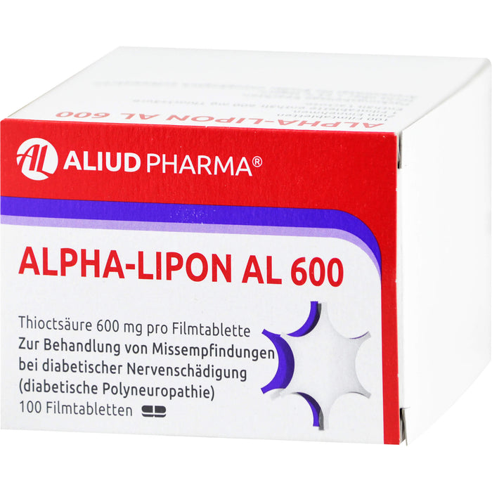 ALPHA-LIPON AL 600 Tabletten zur Behandlung von Missempfindungen bei diabetischer Nervenschädigung, 100 St. Tabletten
