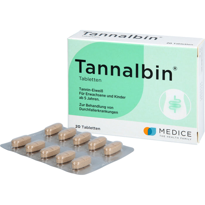 Tannalbin Tabletten 500 mg bei Durchfallerkrankungen, 20 St. Tabletten