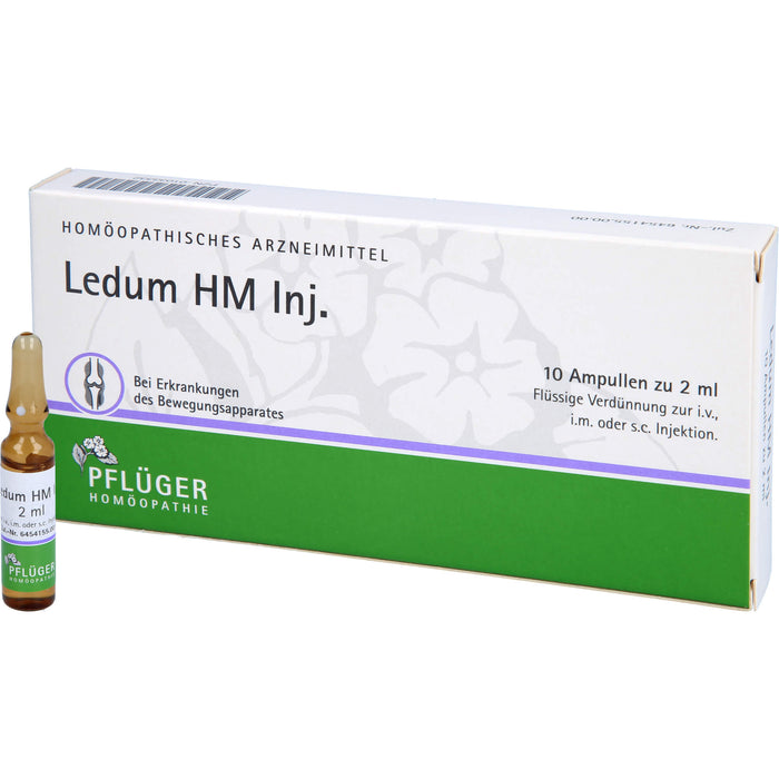 Pflüger Ledum HM Inj. flüssige Verdünnung bei Erkrankungen des Bewegungsapparates, 10 St. Ampullen