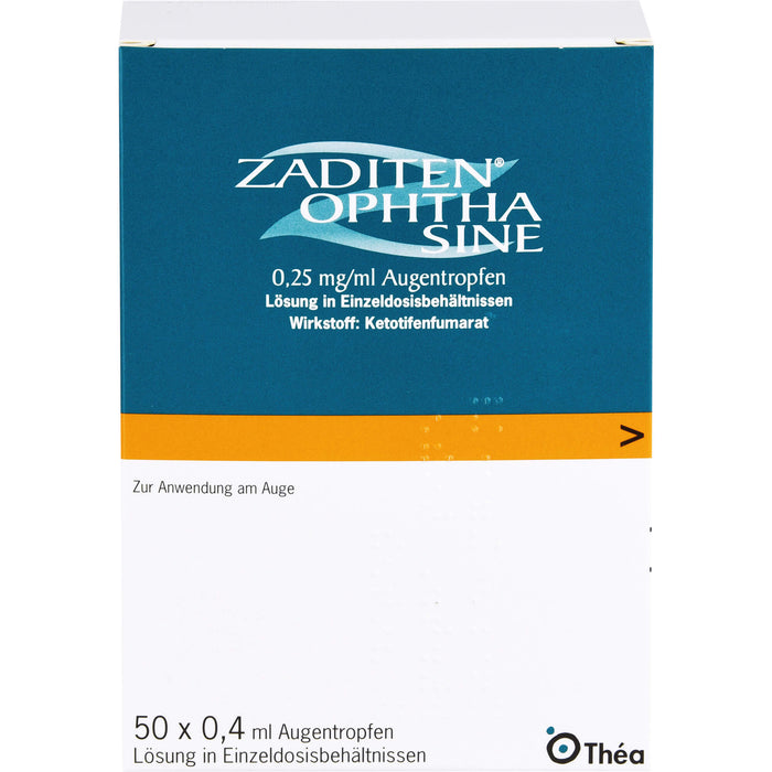 Zaditen ophtha sine 0,25 mg/ml kohlpharma Augentropfen in Einzeldosisbehältnissen, 50 St. Einzeldosispipetten