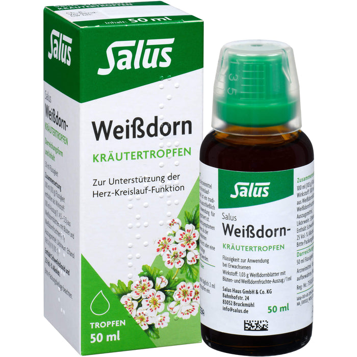 Salus Weißdorn-Kräutertropfen zur Unterstützung der Herz-Kreislauf-Funktion, 50 ml Lösung