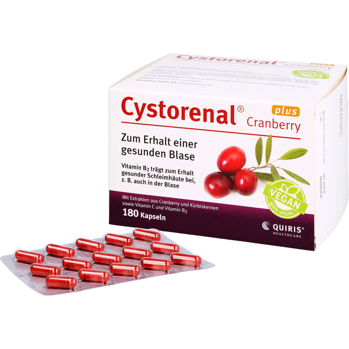 Cystorenal Cranberry plus Kapseln zum Erhalt einer gesunden Blase, 180 St. Kapseln