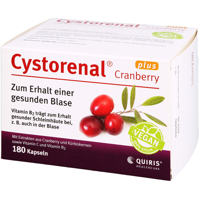 Cystorenal Cranberry plus Kapseln zum Erhalt einer gesunden Blase, 180 St. Kapseln