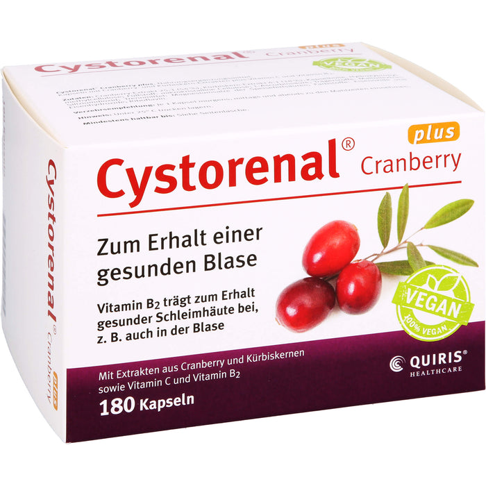 Cystorenal Cranberry plus Kapseln zum Erhalt einer gesunden Blase, 180 St. Kapseln