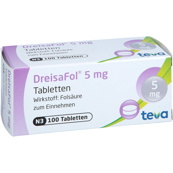 DreisaFol Tabletten bei Folsäuremangelzuständen, 100 St. Tabletten