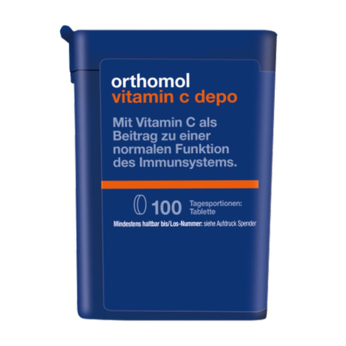 Orthomol Vitamin C depo - Nahrungsergänzungsmittel mit Vitamin C als Beitrag zu einer normalen Funktion des Immunsystems, 100 St. Tagesportionen