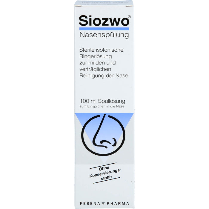 Siozwo  Nasenspülung, sterile isotonische Ringerlsg. (ohne Konservierungsstoffe), 100 ml Nasendusche
