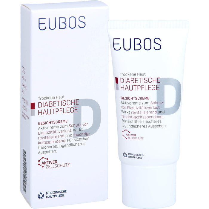 EUBOS diabetische Hautpflege Gesichtscreme für trockene Haut, 50 ml Creme