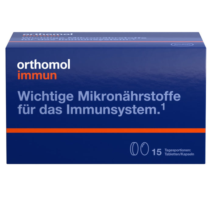 Orthomol Immun - Mikronährstoffe zur Unterstützung des Immunsystems - mit Vitamin C, Vitamin D und Zink - Tabletten/Kapseln, 15 St. Tagesportionen