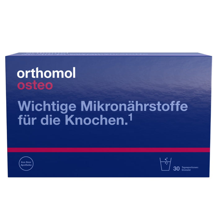 Orthomol Osteo - Mikronährstoffe für die Knochen - Nahrungsergänzungsmittel mit den Vitaminen C, D und K sowie Zink - Granulat, 30 St. Tagesportionen