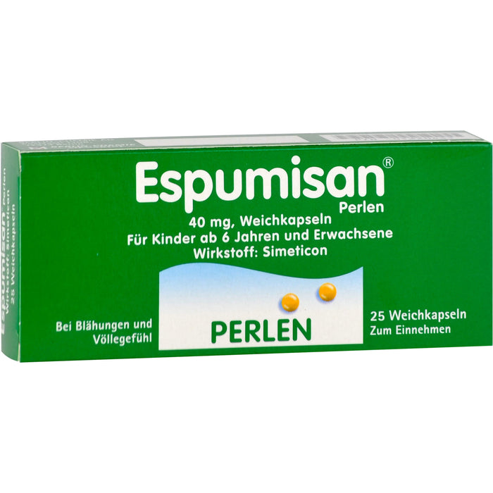 Espumisan Perlen 40 mg Weichkapseln bei Blähungen und Völlegefühl, 25 St. Kapseln