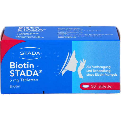 STADA Biotin Tabletten zur Vorbeugung und Behandlung eines Biotin-Mangels, 50 St. Tabletten