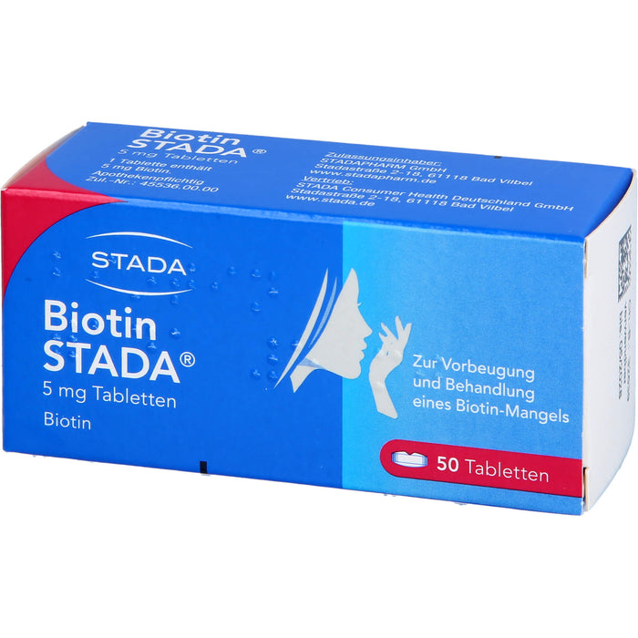 STADA Biotin Tabletten zur Vorbeugung und Behandlung eines Biotin-Mangels, 50 St. Tabletten