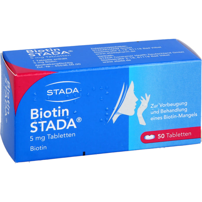 STADA Biotin Tabletten zur Vorbeugung und Behandlung eines Biotin-Mangels, 50 St. Tabletten