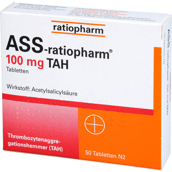 ASS-ratiopharm 100 mg TAH Tabletten, 50 pcs. Tablets
