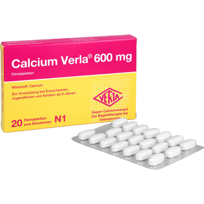 Calcium Verla 600 mg Filmtabletten, 20 St. Tabletten
