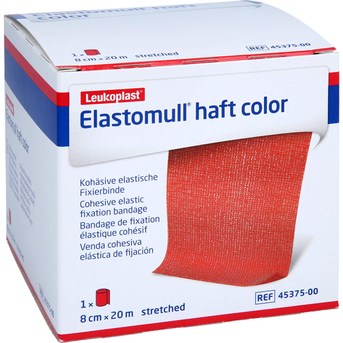 ELASTOMULL HAFT 20MX8cm color rot, 1 St BIN