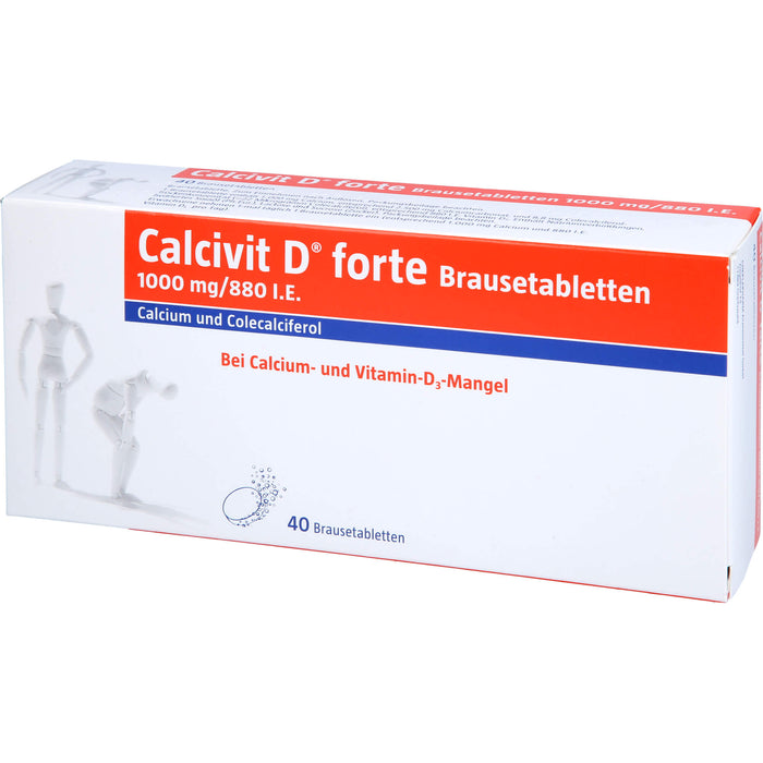 Calcivit D forte Brausetabletten, 1000 mg/880 I.E., 40 St BTA