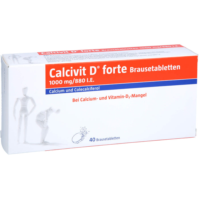 Calcivit D forte Brausetabletten, 1000 mg/880 I.E., 40 St BTA