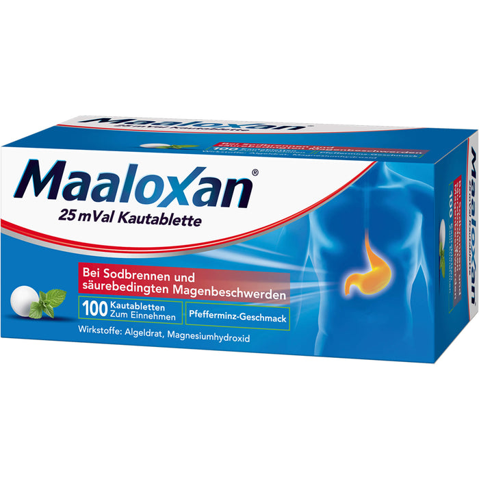 Maaloxan 25 mVal Kautabletten bei Sodbrennen, 100 St. Tabletten