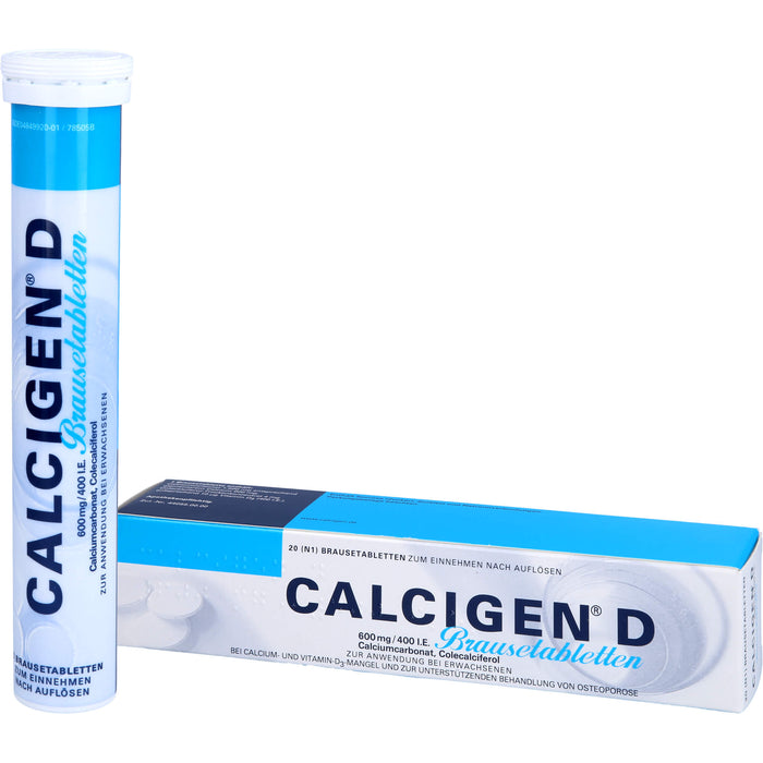CALCIGEN D 600 mg / 400 I.E. Brausetabletten bei Calcium- und Vitamin-D3-Mangel, 20 St. Tabletten