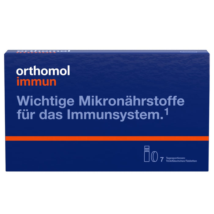 Orthomol Immun - Mikronährstoffe zur Unterstützung des Immunsystems - mit Vitamin C, Vitamin D und Zink - Trinkampullen/Tabletten, 7 St. Tagesportionen