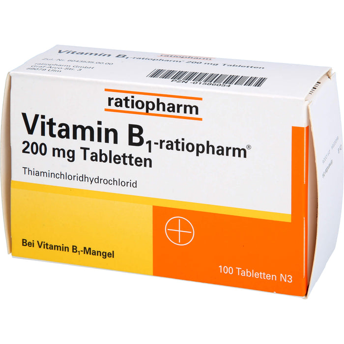 Vitamin B1-ratiopharm 200 mg Tabletten, 100 St. Tabletten