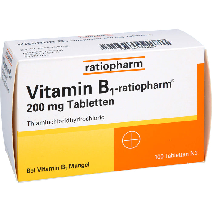 Vitamin B1-ratiopharm 200 mg Tabletten, 100 St. Tabletten