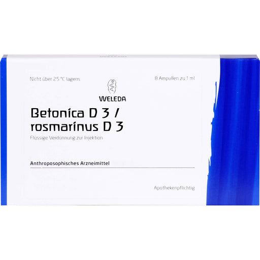 WELEDA Betonica D3 / Rosmarinus D3 aa flüssige Verdünnung, 8 St. Ampullen