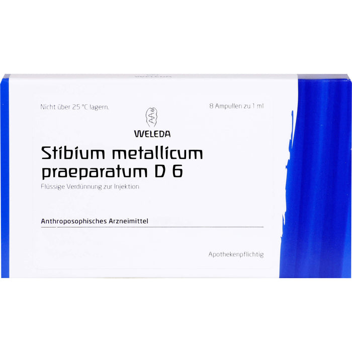 WELEDA Stibium Metallicum Praeparatum D6 flüssige Verdünnung, 8 St. Ampullen