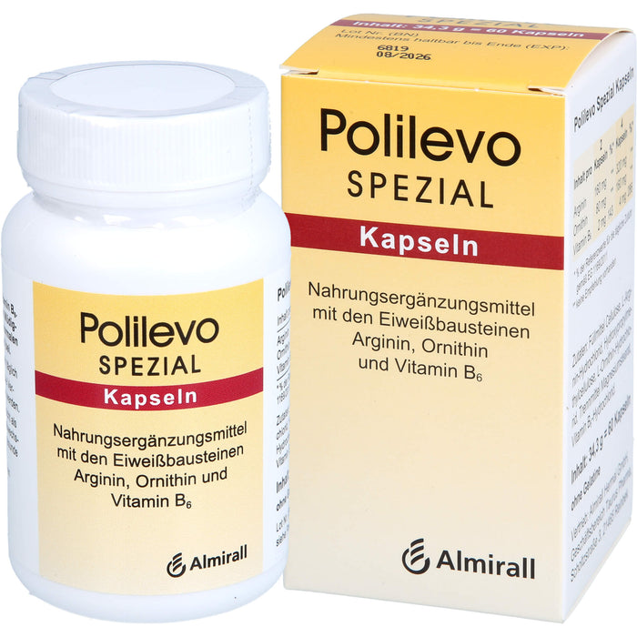 Polilevo spezial Kapseln mit Arginin, Ornithin und Vitamin B6, 60 St. Kapseln