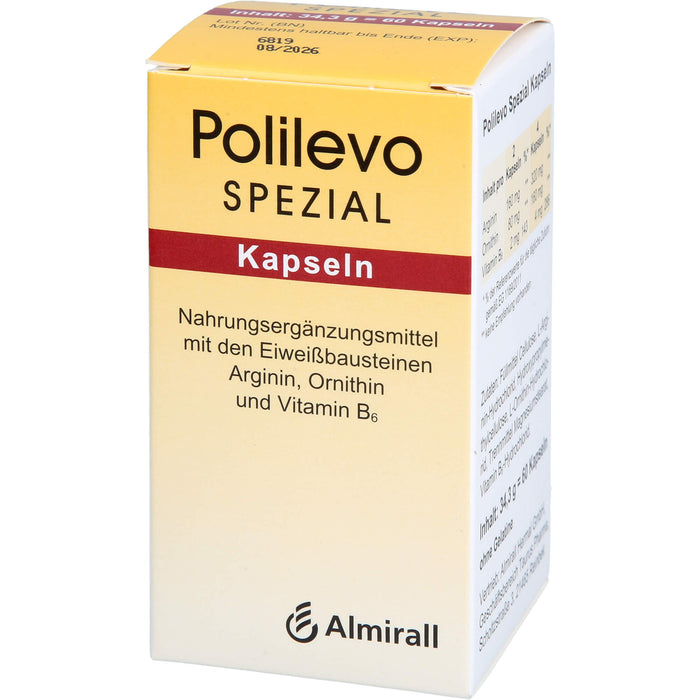 Polilevo spezial Kapseln mit Arginin, Ornithin und Vitamin B6, 60 St. Kapseln