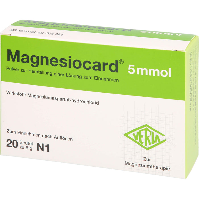 Magnesiocard 5 mmol Beutel zur Magnesiumtherapie, 20 St. Beutel