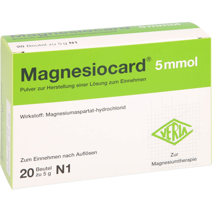 Magnesiocard 5 mmol Beutel zur Magnesiumtherapie, 20 St. Beutel