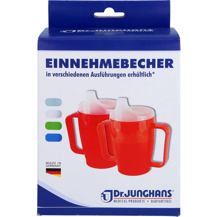 Einnehmebecher m. 2Griffe+2Deckel 4+12mm blau, 1 St 