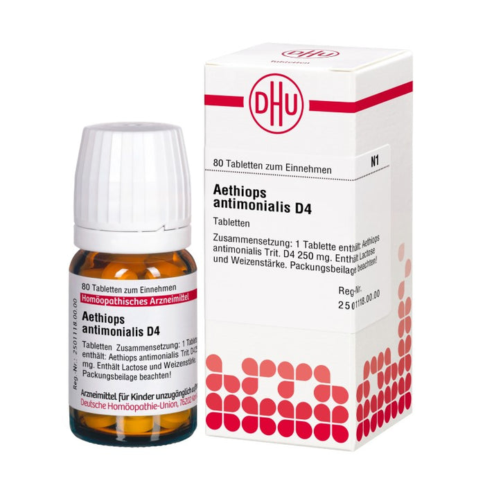 DHU Aethiops antimonialis D 4 Tabletten, 80 St. Tabletten