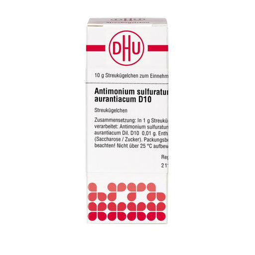 DHU Antimonium sulfuratum aurantiacum D10 Streukügelchen, 10 g Globuli