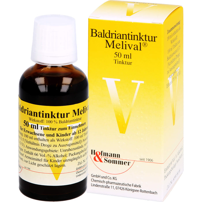 Melival Baldriantinktur bei Unruhezuständen und nervös bedingten Einschlafstörungen, 50 ml Lösung