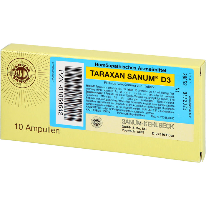 SANUM-KEHLBECK Taraxan Sanum D3 flüssige Verdünnung, 10 St. Ampullen