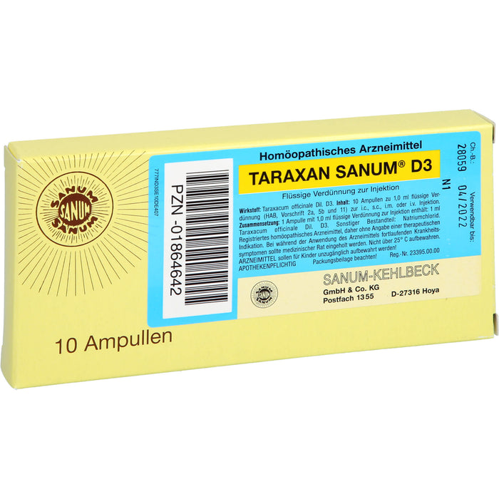 SANUM-KEHLBECK Taraxan Sanum D3 flüssige Verdünnung, 10 St. Ampullen