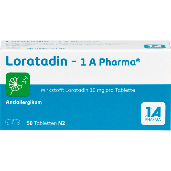 1 A Pharma Loratadin akut 10 mg Tabletten bei Allergien, 50 St. Tabletten