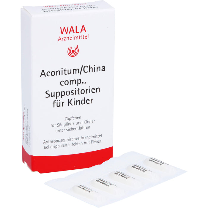 Aconitum/China comp., WALA Suppositorien für Kinder, 10 St. Zäpfchen