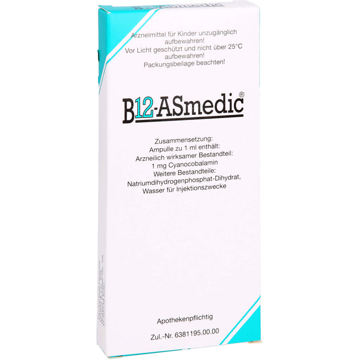 B12 ASmedic Injektionslösung, 10 St. Ampullen